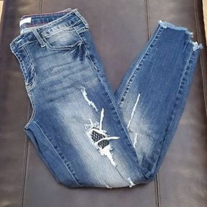 Cello jeans with fishnet detail in rips